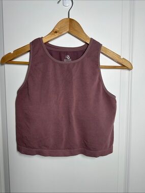 KB Women's Cropped Built-in Bra Tank Top Mauve L